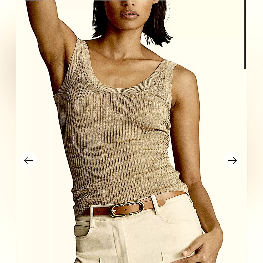 REISS
Imogen metallic-thread knitted top